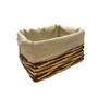 Imagem de Cesta Retangular com Tecido M - Bege - 25x20x14cm - 1 unidade - Rizzo