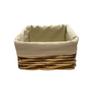 Imagem de Cesta Retangular com Tecido M - Bege - 25x20x14cm - 1 unidade - Rizzo