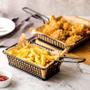 Imagem de Cesta Retangular De Batatas Fritas Com Alça, Recipiente De Comida Frita Para Restaurante Ocidental,