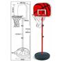 Imagem de Cesta Tabela de Basquete Brinquedo Infantil com Bola Bomba de ar Base Ajustável até 202cm da DM TOYS