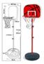 Imagem de Cesta Tabela de Basquete Kit Completo Ajustavel 202 Cm Dm toys