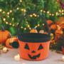 Imagem de Cestinha halloween abobora laranja e preto 14cm