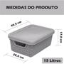 Imagem de Cesto Caixa Organizadora Com Tampa Multiuso 15 Litros Reforçada Jaguar Banheiro Geladeira Armario Cozinha