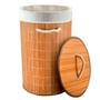 Imagem de Cesto de Bambu Redondo com Forro de Tecido - 35x35x60cm - 1 unidade - Rizzo