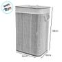 Imagem de Cesto de Bambu Retangular com Dois Compartimentos e Forro - Canela - 52x32x60cm - 1 unidade - Rizzo