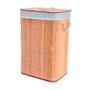 Imagem de Cesto de Bambu Retangular com Dois Compartimentos e Forro - Canela - 52x32x60cm - 1 unidade - Rizzo