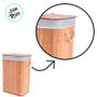 Imagem de Cesto de Bambu Retangular com Dois Compartimentos e Forro - Canela - 52x32x60cm - 1 unidade - Rizzo