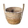 Imagem de Cesto de Fibra Natural Branco C/ Alça Médio Ø26x20cm p/ Organização Decoração