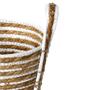 Imagem de Cesto de Fibra Natural Branco C/ Alça Médio Ø26x20cm p/ Organização Decoração