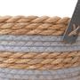 Imagem de Cesto de Fibra Natural C/ Algodão C/ Alça Ø28x22cm p/ Organização Decoração 3003