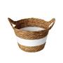 Imagem de Cesto de Fibra Natural P C/ Alça Ø23x15cm P/ Organização Decoração 3031