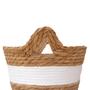 Imagem de Cesto de Fibra Natural P C/ Alça Ø23x15cm P/ Organização Decoração 3031