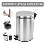 Imagem de Cesto De Lixo 5Lts 100% Inox Com Pedal Banheiro E Cozinha