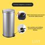 Imagem de Cesto De Lixo Com Pedal 30 Litros Lixo Cozinha Inox - Oferta