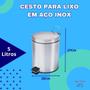 Imagem de Cesto De Lixo Inox Com Pedal 5 Litros Com Baldinho Removível
