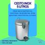 Imagem de Cesto De Lixo Inox Com Pedal 5 Litros Com Baldinho Removível