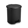 Imagem de Cesto de Lixo Lixeira 6 Litros Com Pedal Rattan Preto