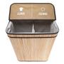 Imagem de Cesto de Roupas Com Divisória Roupeiro Bambu Retangular Artiko Pratic+ Com Tampa 105L