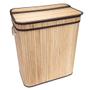 Imagem de Cesto de Roupas Com Divisória Roupeiro Bambu Retangular Artiko Pratic+ Com Tampa 105L