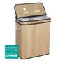 Imagem de Cesto de Roupas Com Divisória Roupeiro Bambu Retangular Artiko Pratic+ Com Tampa 105L