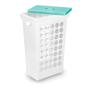 Imagem de Cesto de Roupas Retangular Branco com Tampa 43Lt Arthi