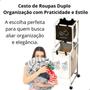 Imagem de Cesto de Roupas Sujas Duplo Multiuso Com RODAS Lavanderia Banheiro Organização