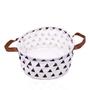 Imagem de Cesto Decorativo Multiuso Organizador Triângulos Branco 15x26x26 cm - Indo Decorar
