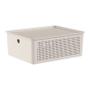 Imagem de Cesto Flow com Tampa 34x27x14cm Bege CFW455BGF - Ou