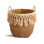 Imagem de Cesto folk com Franjas de Fibra Natural Seagrass 29cm x 35cm - Yoi