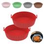 Imagem de Cesto Forma de Silicone AirFryer 20cm Protetor Antiaderente Cesta Fritadeira Bandeja Reutilizável Air Fry Air Fryer