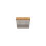 Imagem de Cesto Grid com Tampa de Bambu 8L Bege Ou