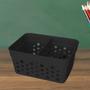 Imagem de Cesto Mini Organizador C 1 Divisoria Mini Preta Empilhável
