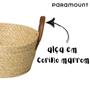 Imagem de Cesto Multiuso De Fibra Natural 24x11 Com Alça Marrom