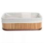 Imagem de Cesto Organizador com Forro Tecido 25x15x8cm Retangular Bambu Natural