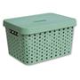 Imagem de Cesto Organizador Com Tampa Verde Roupa Brinquedo 17 Litros