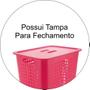 Imagem de Cesto Organizador de Roupas 47 Litros Com Tampa - Rosa