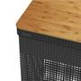 Imagem de Cesto Organizador Grid Tampa De Bambu Preto 49 Litros 55.6X39x29cm - Ou