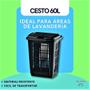 Imagem de Cesto Para Guardar Roupas Sujas Lavanderia 60L Multiuso