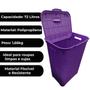Imagem de Cesto Para Roupa Suja Retangular 72 Litros Com Tampa Rattan - ROXO