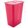 Imagem de Cesto Para Roupas Suja para Banheiro 47 Litros Plástico Rosa Pink