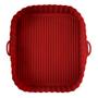 Imagem de Cesto Protetor Quadrada Air Fryer Vermelho Cozinha 20cm Silicone Limpeza