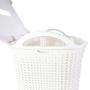 Imagem de Cesto Rattan Branco 50 Litros Com Tampa E Com Alça Multiuso