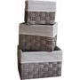 Imagem de Cesto Rattan Tecido 30x26cm Cinza Just Home Collection