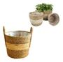 Imagem de Cesto Vaso Decorativo De Palha Natural Cachepo Decoração Chic Boho Rustico Sisal Moderno 75421