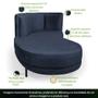 Imagem de Chaise Direito Sala de Estar Penélope Base Preto Suede Azul Marinho - Nexta Casa