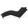 Imagem de Chaise Divã Espreguiçadeira Estofada Salão de Beleza Diva Suede Preto - DL Decor