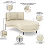 Imagem de Chaise Longue Divã 164cm Braço Esquerdo Logus D06 Linho Creme - Mpozenato