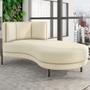 Imagem de Chaise Longue Divã 164cm Braço Esquerdo Logus D06 Linho Creme - Mpozenato