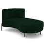 Imagem de Chaise Longue Divã 164cm Braço Esquerdo Logus D06 Veludo Verde - Mpozenato