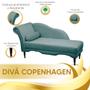 Imagem de Chaise Longue Divã Copenhagen Veludo  Ciano 160 Speciale Home